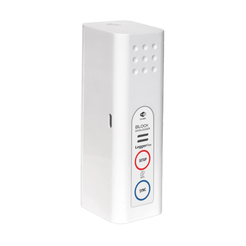 BLOCK Essential de LoggerFlex, capteur de température et d'humidité Wi-Fi sans passerelle